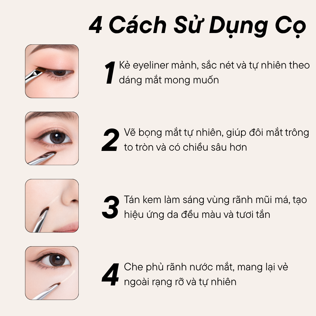 Cọ Tán Kem Che Khuyết Điểm BH Cosmetics Concealer Brush BH338